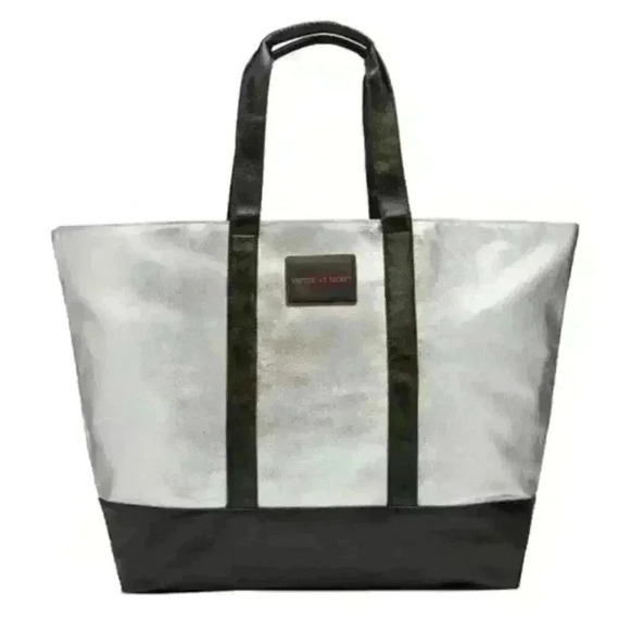 Victoria's Secret Handbags - Victoria's Secret Weekender Silver Tote Bag